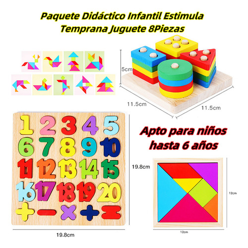 Mz Paquete Didáctico Infantil Estimula Temprana Juguete