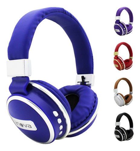 Fone De Ouvido Bluetooth Sem Fio Headphone Anti-ruído Stereo Cor Roxo