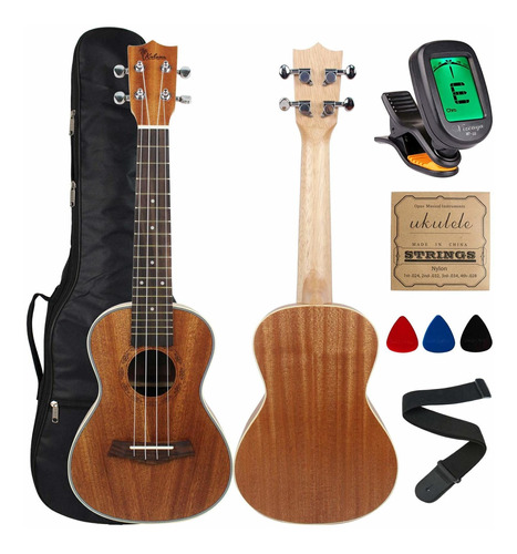 Ukelele De Concierto Kulana Deluxe, Madera De Caoba Con Encu