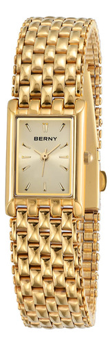 Berny Relojes Dorados Para Mujer, Relojes De Cuarzo De Pulse