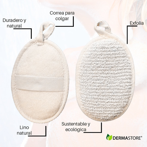 Manopla Lino Esponja De Ducha Exfoliante Cuidado Corporal