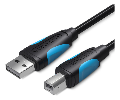 Cabo USB para impressora 2.0 Universal 1,5m Metros cabo usb tipo b cabo para multifuncional macho-macho 480mbps Plug & Play compatívem com HP Epson Canon Brother Samsung Lexmark Preto Vention