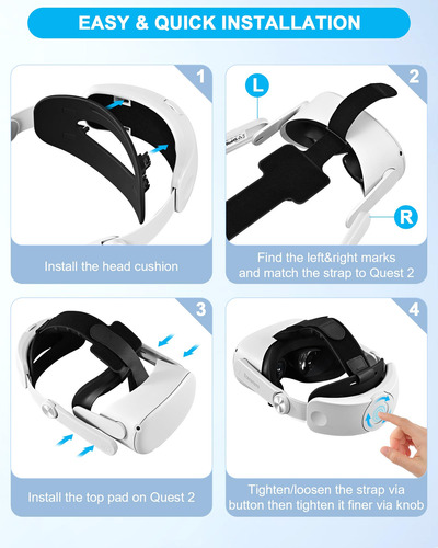 Correa Ajustable Para Cabeza Compatible Con Oculus Quest 2 V