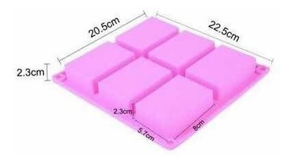 * Molde Para Jabon Rectangular Silicon 6 Cavidades