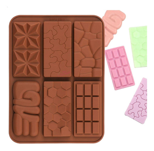 Molde Silicona X6 Tableta Surtidas Chocolate Chocolatin Love