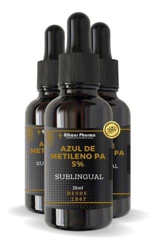 Azul Metileno P.a. 5% 3 Vidros 35ml Super Oferta