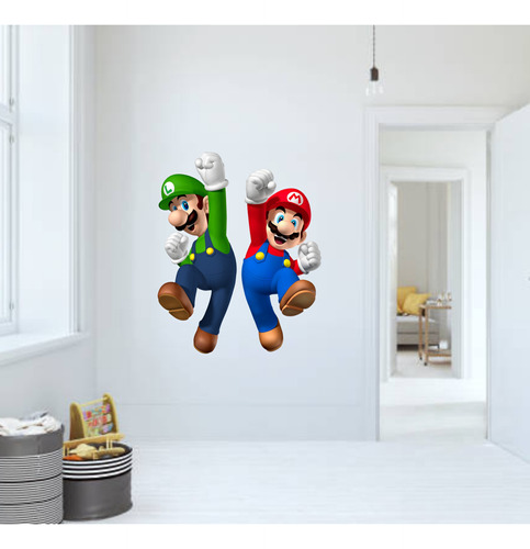 Vinilo Decorativo Pared Infantil Mario Y Luigi 50x60