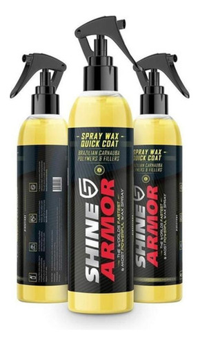 Kit Cera Liquida Carnauba Shine Armor Spray Wax - 3 Unidades