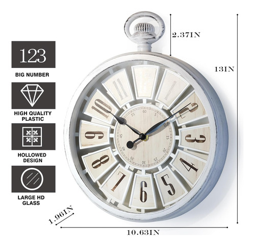 Reloj De Pared Redondo Vintage, Estilo Retro Antiguo, Funcio