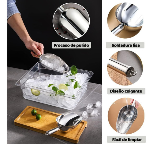 Pala Para Comida, Pala Para Hielo De Acero Inoxidable