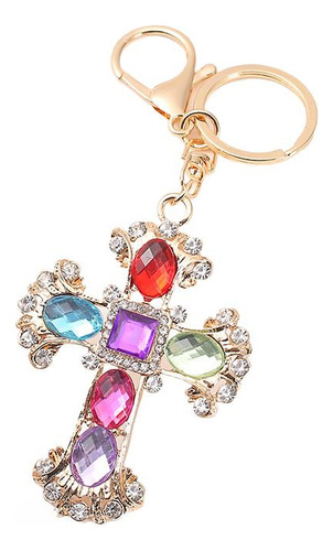 Llavero En Forma De Cruz Con Diamantes De Imitación A La Mod