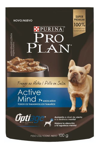 Alimento Húmedo Perro Pro Plan Wet Dog Active Mind 7+ Chicke