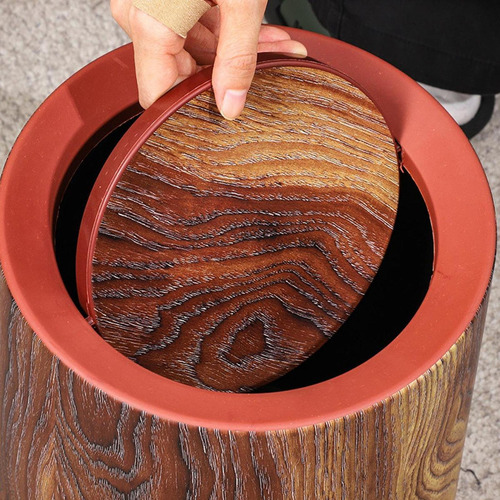 0 Imitación De Madera Basura Puede Basura Contenedor De 13l