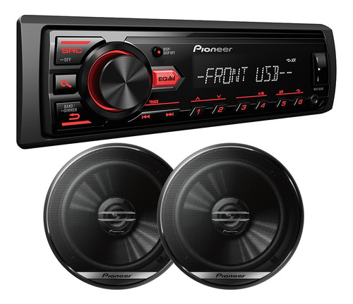 Combo Pioneer Stereo Usb Aux Parlantes 6 1/2 Pulgadas 300w