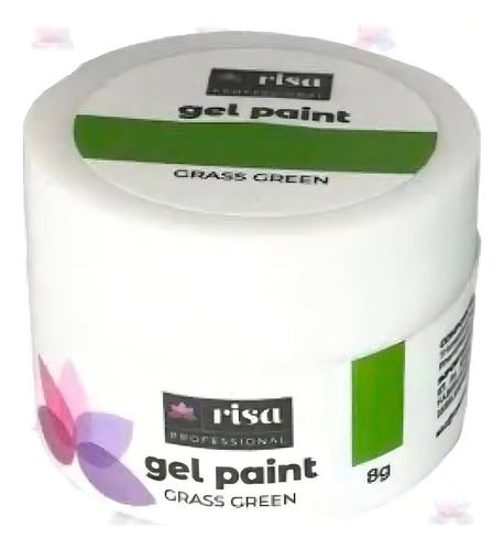 Pintura en gel Risa Stars In Colors para decoración de uñas, color verde hierba