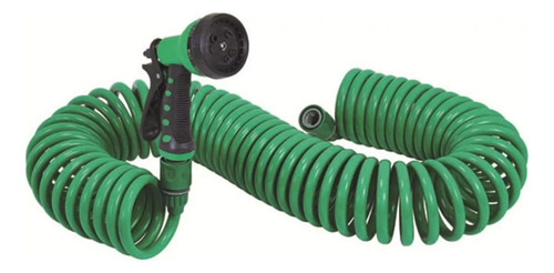 Manguera Espiral 15m Con Pistola Rociador Jardin Flexible