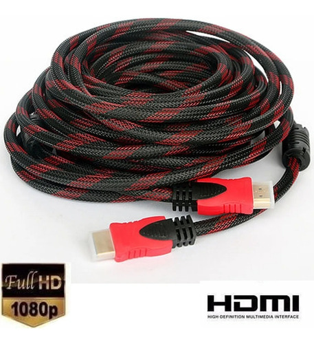 Cable Hdmi 10mts 1080p Mallado Con Filtro Lomas Mayor