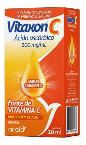 Suplemento Alimentar Em Gotas Vitaxon C Sabor Caramelo 20ml