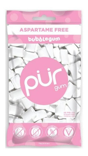 Chicle Sin Aspartame Pur Gum Bubblegum 55pc 77g Se