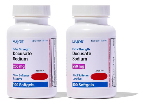 Docusate Sodium Extra Fuerza 250 Mg 200 Softgels Para Un Y 2