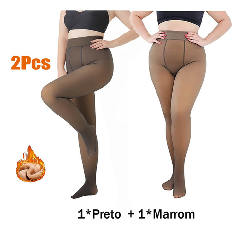 Yi 2 Pares De Medias Cálidas De Lana Translúcida De Talla
