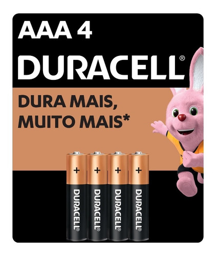 Pilha Alcalina Aaa Palito Duracell Com 4 Unidades