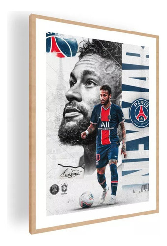 Cuadro Decorativo Moderno Poster Neymar Jr 42x60 Mdf