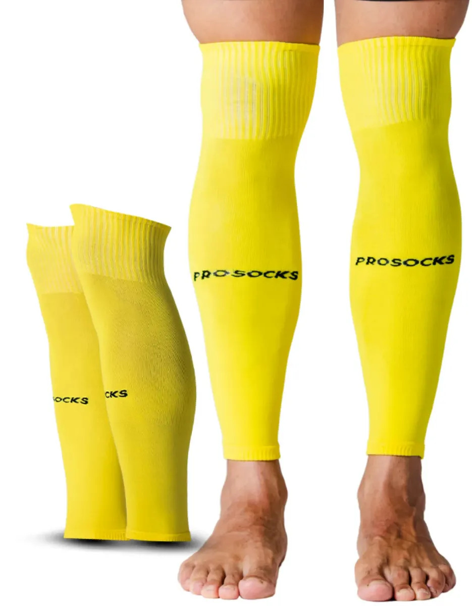 Meião Cortado Futebol Compressão Canelito Prosocks Armor Cor Amarelo Tamanho Único