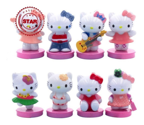 Set Figuras De Hello Kitty 8 Unids. Juguetes De Coleccion