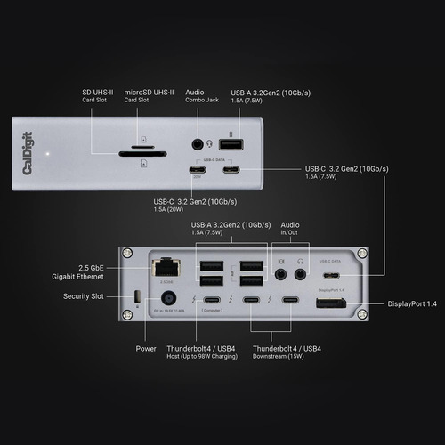 Caldigit Ts4 Thunderbolt 4 Dock - 18 Puertos, Carga De 98
