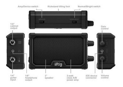 Micro Amplificador Com Interface Irig Nano Amp Ik Multimedia