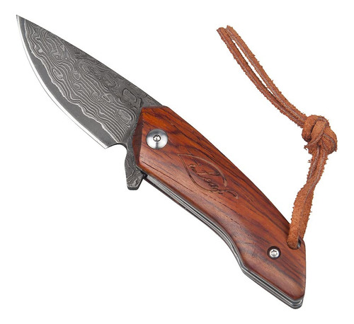 Ileaf Cuchillo De Bolsillo Plegable De Acero De Damasco De 2