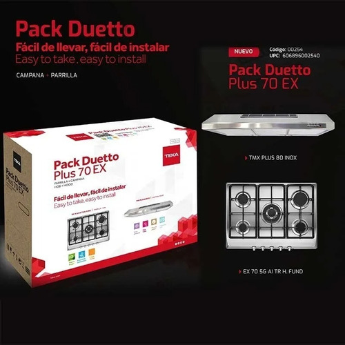 Pack Duetto Plus Teka 70 Ex Parrilla + Campana