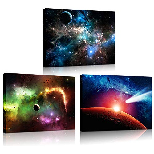 Arte De Pared De Astronomía Galaxia Nebulosa Pintura D...