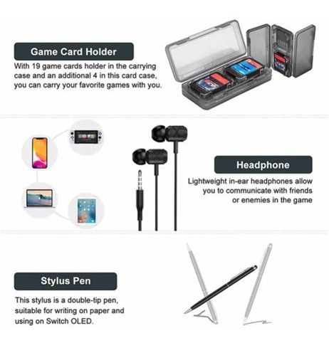 Imagen 6 de 8 de Estuche Kit De 17 Accesorios Para Estuche Oled Nintendo Swit