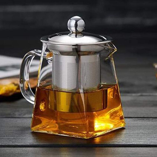 Imagen 8 de 10 de Tetera Vidrio Resistente Al Fuego Con Infusor Para Té 750ml