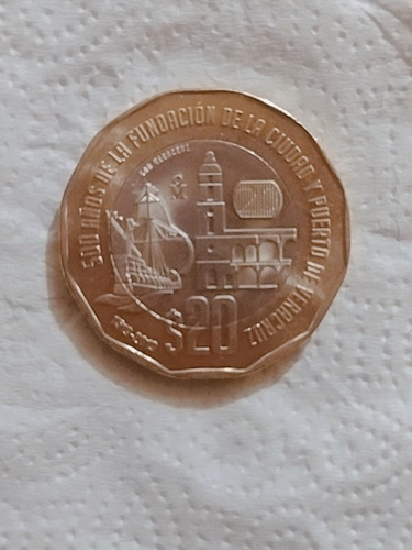 Moneda De 20 Pesos 500 Años De La Función De La Ciudad Y Pue