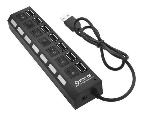 Hub Usb 2.0 7 Puertos Con Switch Led Laptop Pc Multiconector