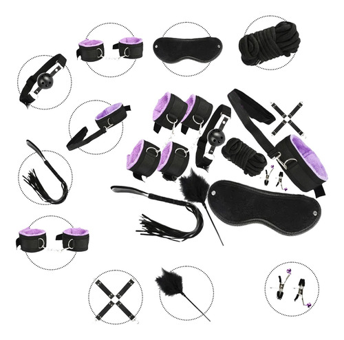 Kit De Bondage Bdsm Para Parejas - 10 Piezas Sexuales - Lila