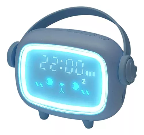 Reloj despertador para niños Encender digital Lámpara led Reloj despertador  Luz nocturna Niña Niños Día Noche Niño Volumen ajustable Posponer USB  Cargar Despertador