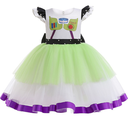 Buzz Lightyear Cosplay Niñas Vestidos Empalme De Cuentas Vestido De Princesa Vestidos