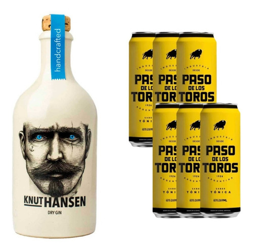 Dry Gin Knut Hansen 500ml Original + Paso De Los Toros X6