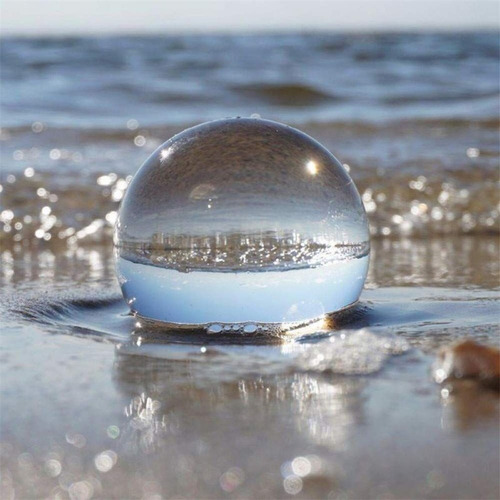 Vidro Transparente Bola De Cristal Cura Esfera Fotografía Ad