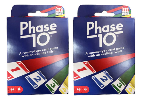 Juego De Cartas Mattel Phase 10, Paquete De 2