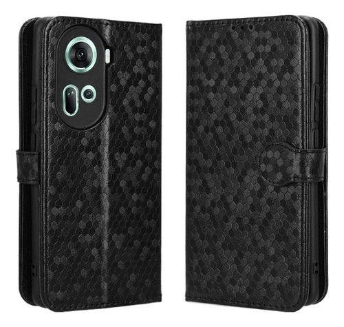 For Oppo Reno11 5g Polka Dots Pu Wallet Card Slot Case+strap