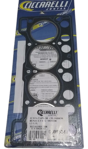 Junta Tapa Cilindros Renault 6-12 Motor 1.1/1.3 L
