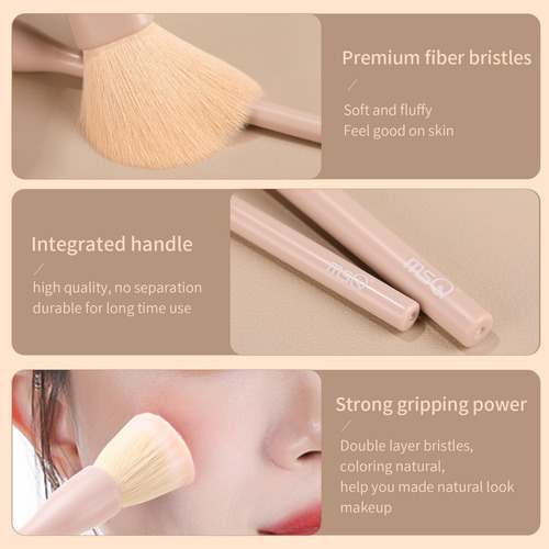 Set 8 Brochas Maquillaje Para Polvo Corrector Difuminar Y So