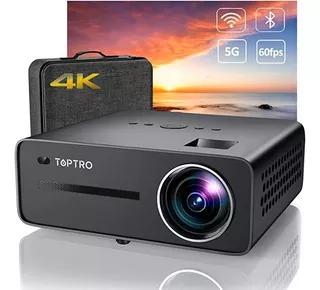 Toptro Proyector Bluetooth X5 5g Wifi, 360 Lúmenes Asin H.