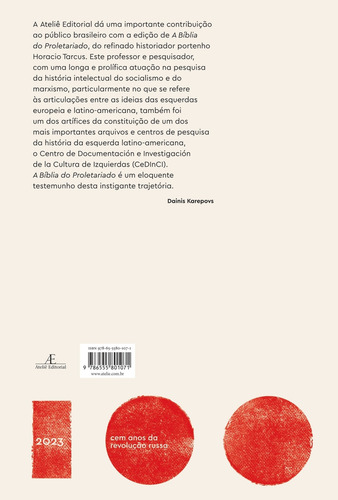 A Biblia Do Proletariado: A Biblia Do Proletariado, De Tarcus, Horacio. Editora Ateliê Editorial, Capa Mole, Edição 1 Em Português, 2023