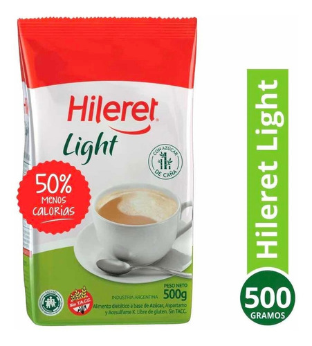 Nuevo! Azucar Hileret Light 500g 50% Menos Calorias Sin Tacc